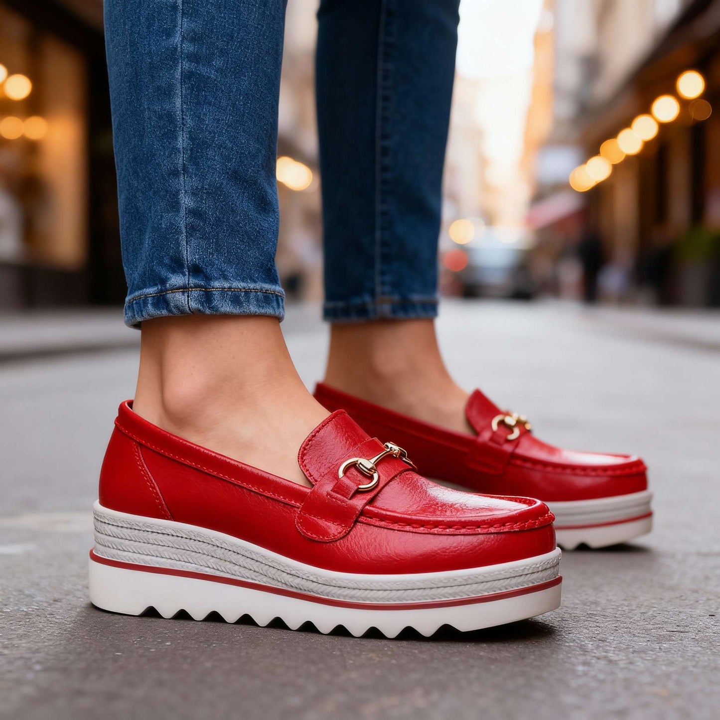 Damen Plateau-Loafer mit stützender Sohle Jully
