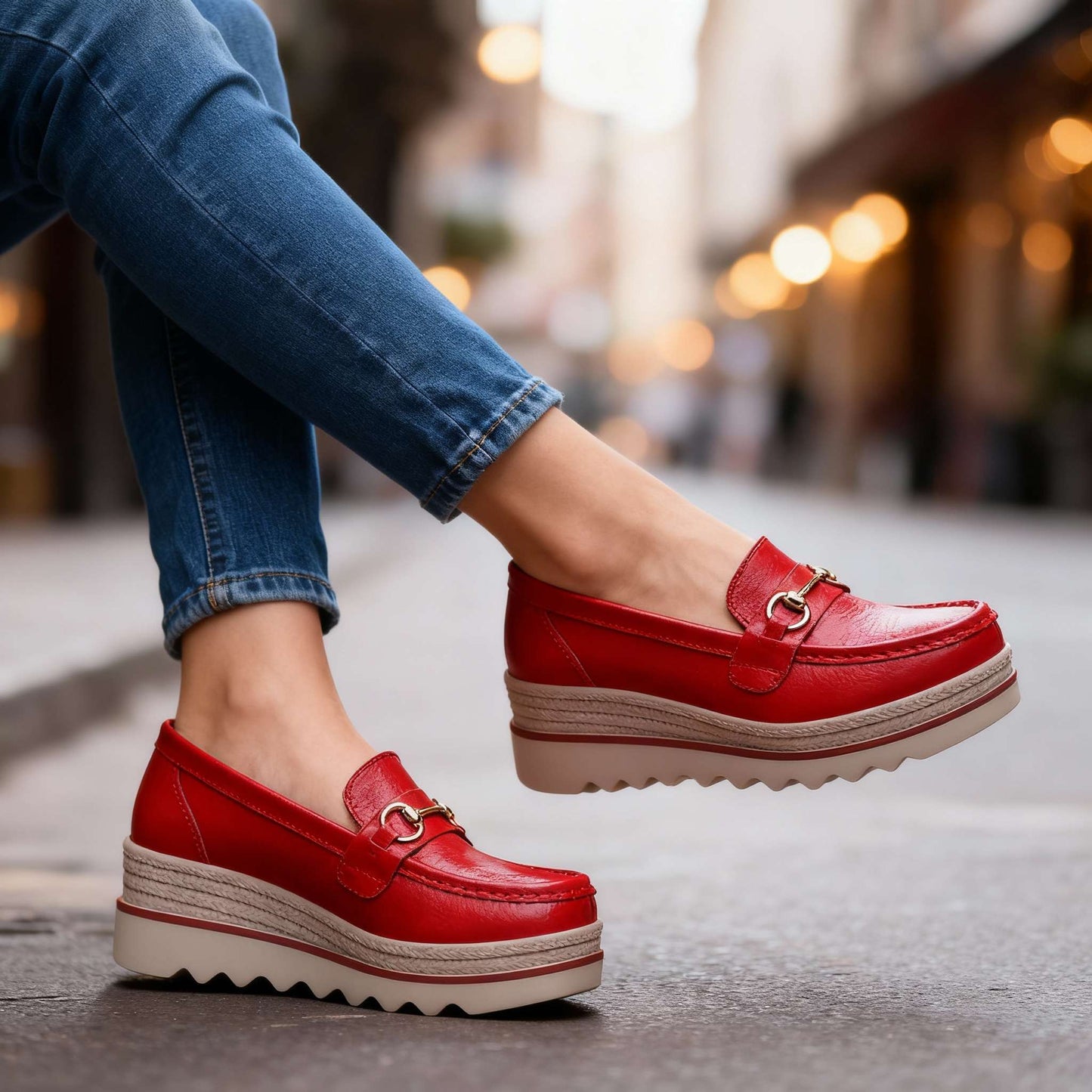 Damen Plateau-Loafer mit stützender Sohle Jully