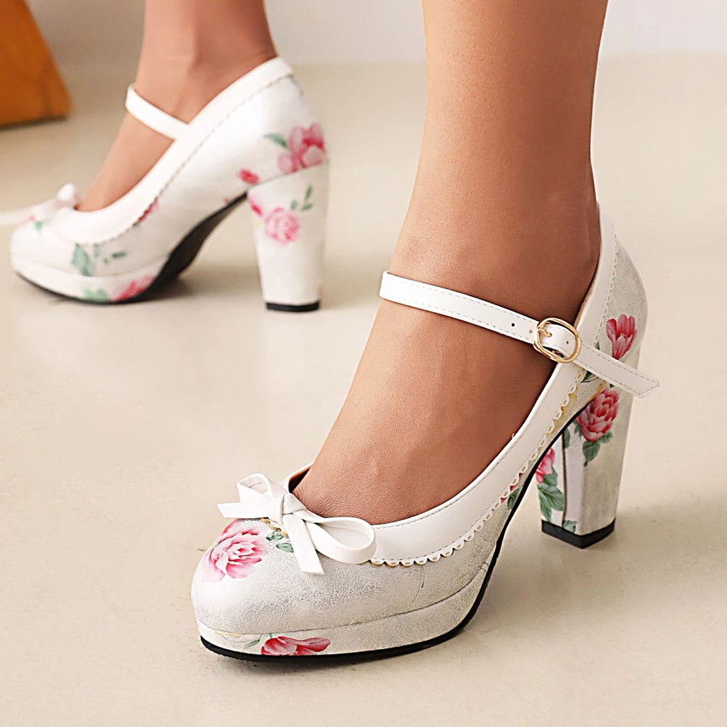 Damen Plateau-Pumps mit Rosettenschleife Jully
