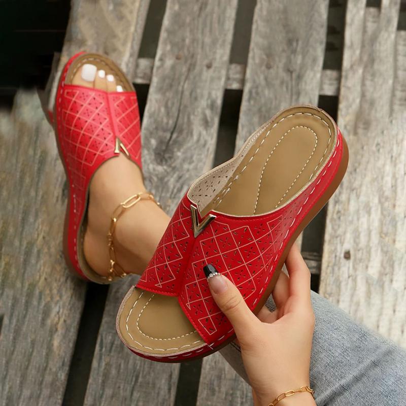 Damen Plateau-Slipper aus PU mit runder Zehe Jully