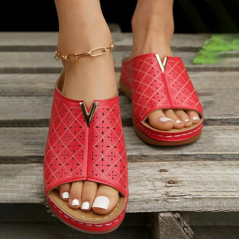 Damen Plateau-Slipper aus PU mit runder Zehe Jully