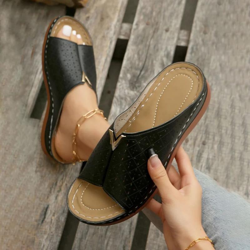 Damen Plateau-Slipper aus PU mit runder Zehe Jully