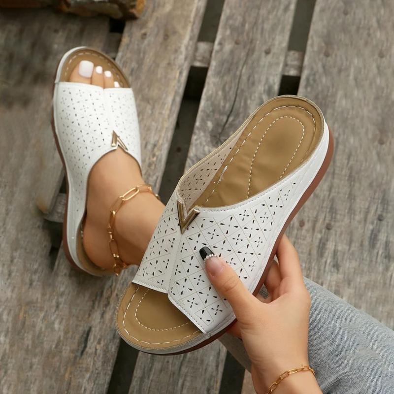 Damen Plateau-Slipper aus PU mit runder Zehe Jully
