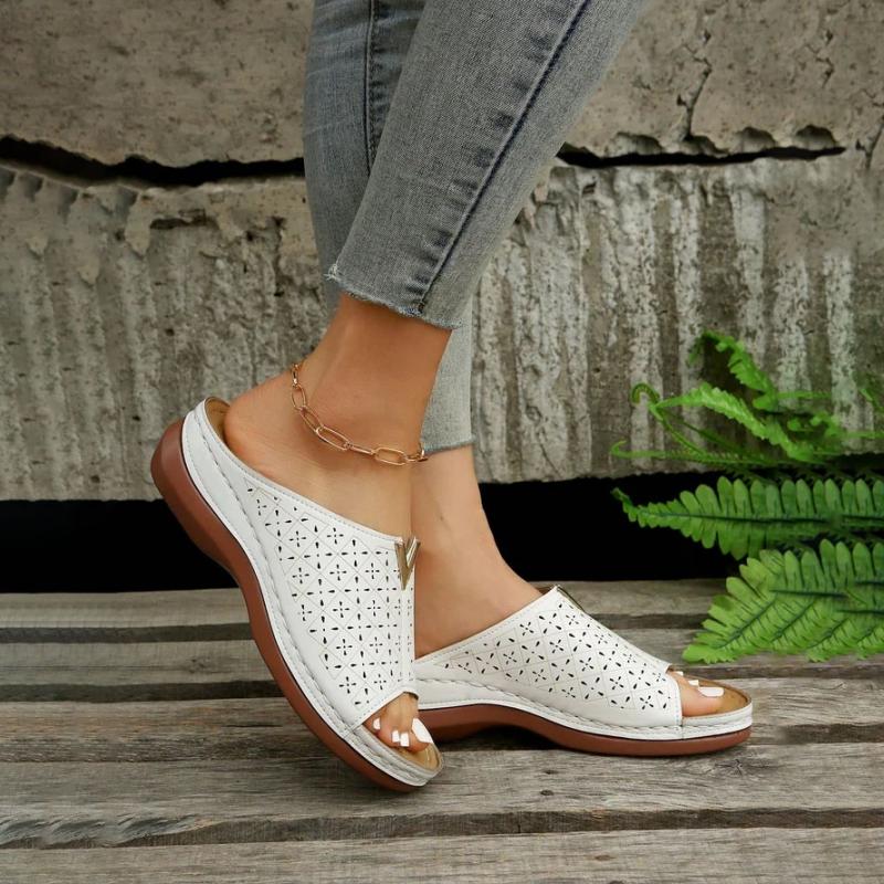 Damen Plateau-Slipper aus PU mit runder Zehe Jully