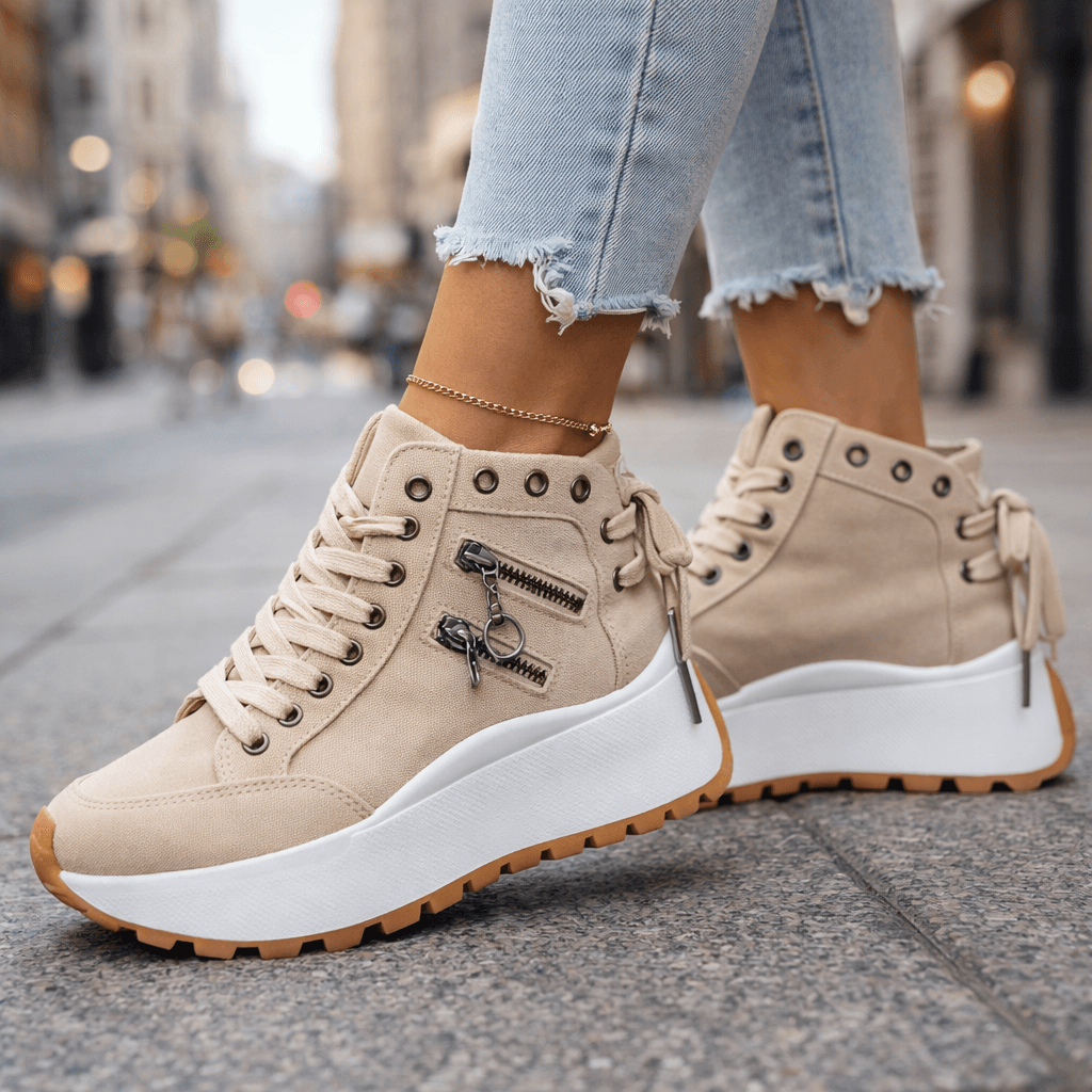 Damen Plateau-Sneaker mit gepolsterter Sohle Jully
