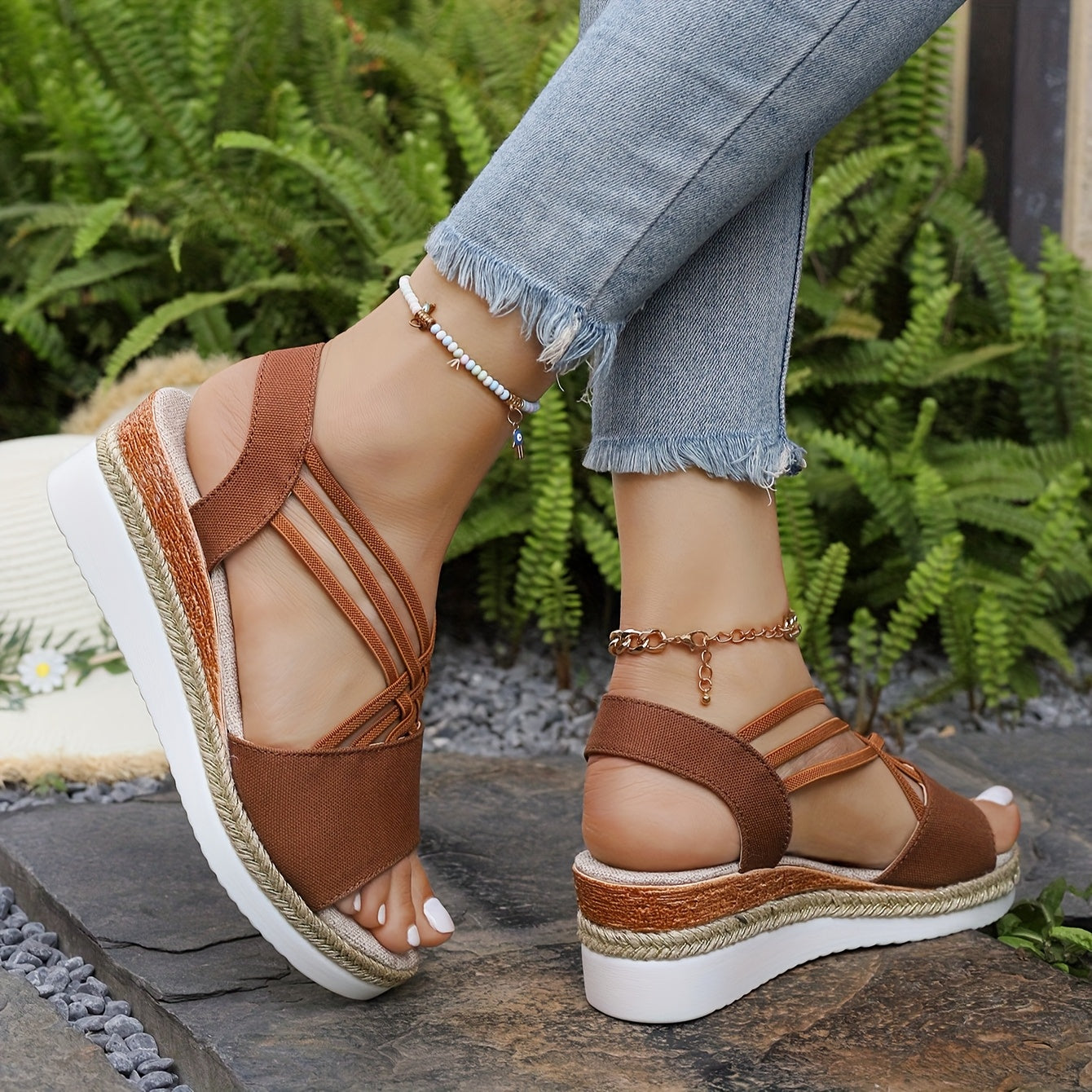 Damen Plateau-Wedges mit gepolsterter Innensohle Jully