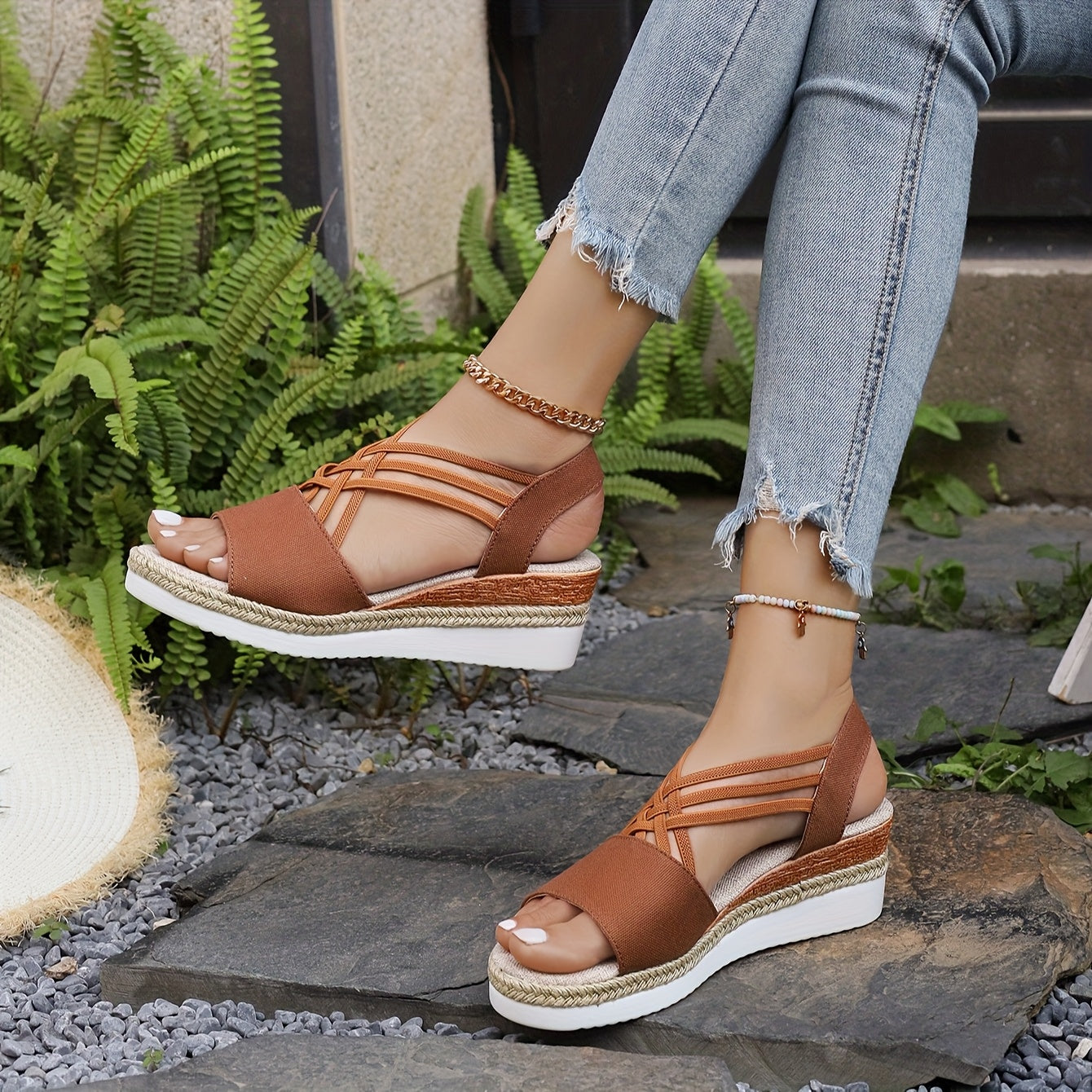 Damen Plateau-Wedges mit gepolsterter Innensohle Jully