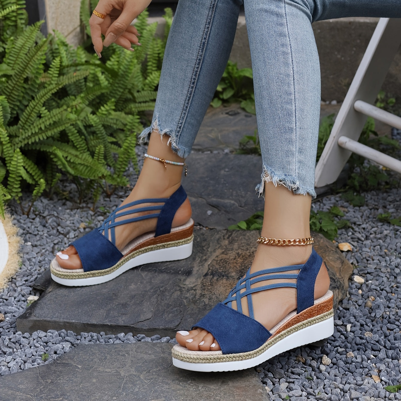 Damen Plateau-Wedges mit gepolsterter Innensohle Jully