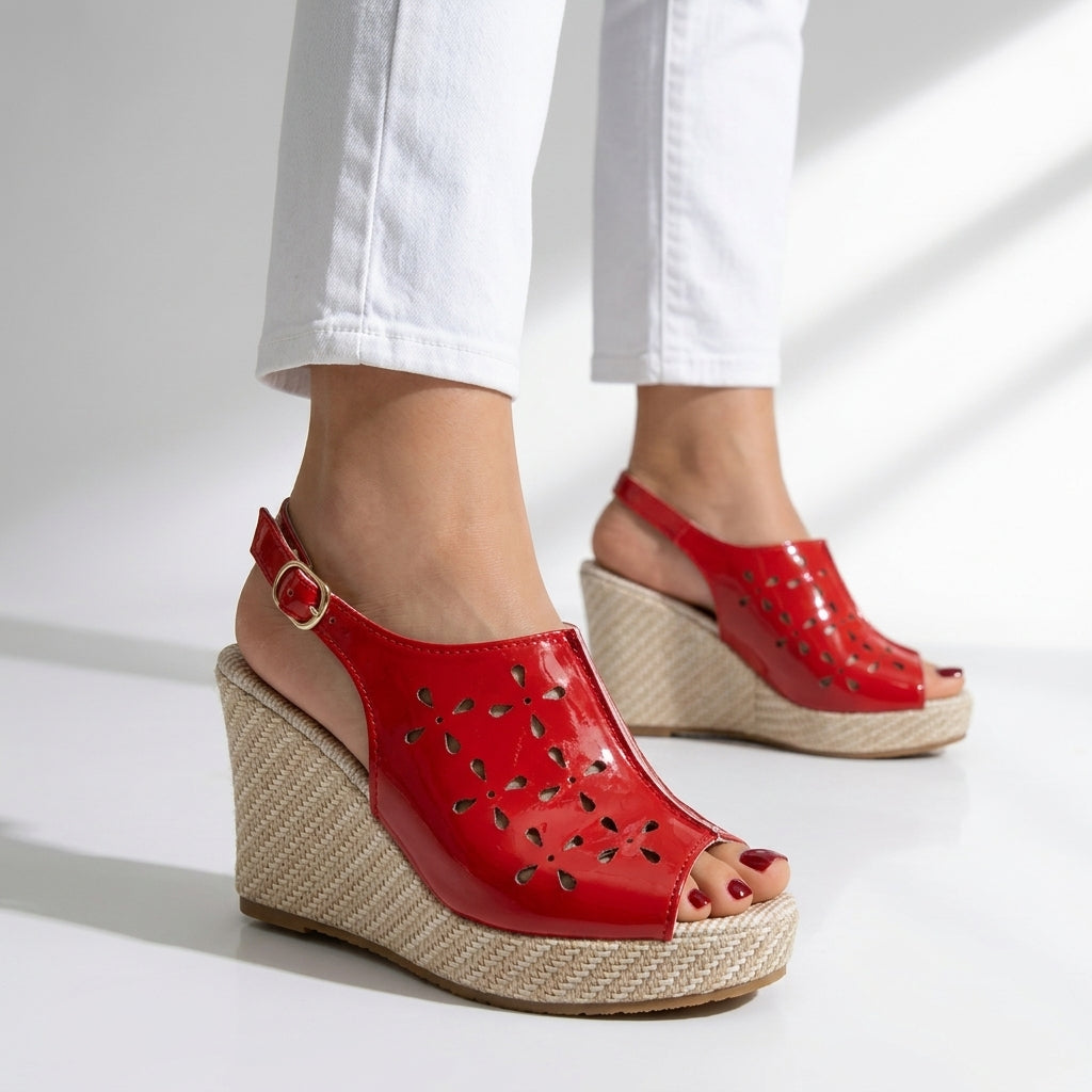 Damen Plateau Sandalen mit gepolstertem Fußbett Jully