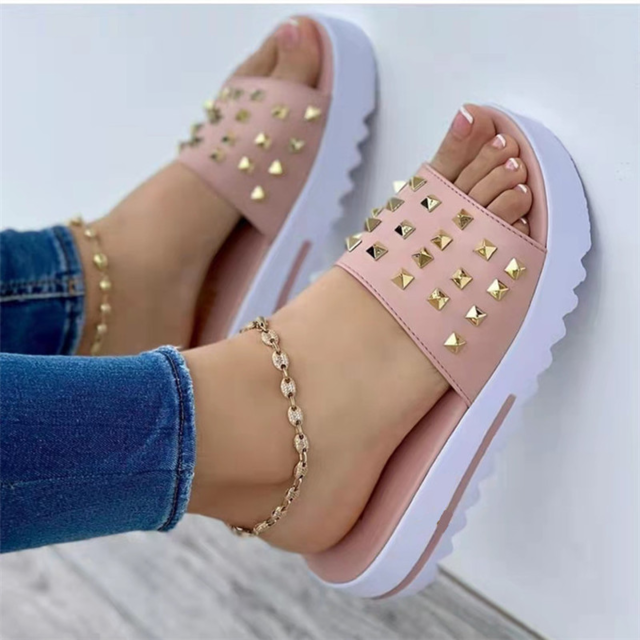 Damen Plateau Schuhe mit Nietenverzierung Jully