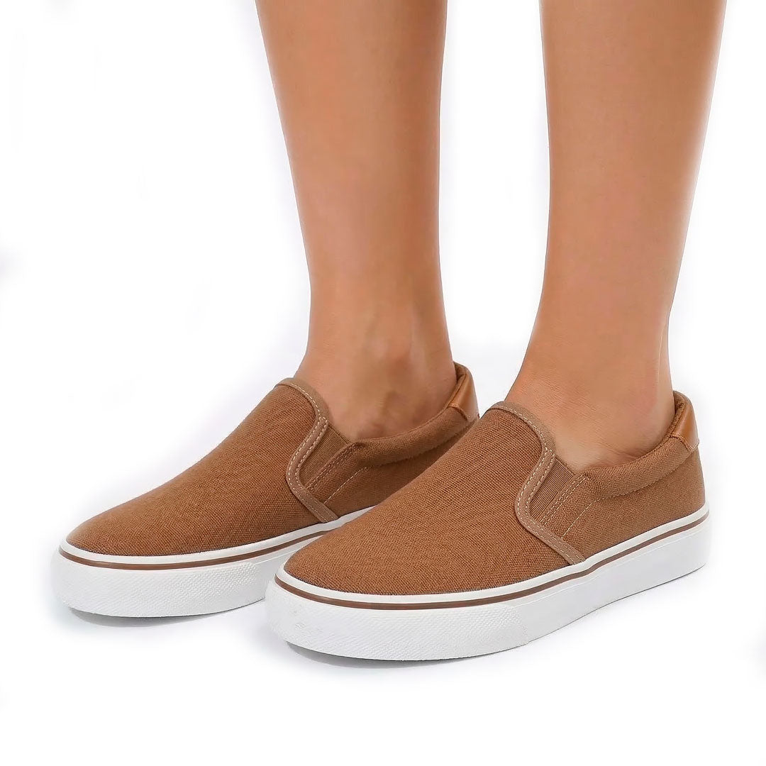 Damen Plateau Sneaker aus Canvas mit Slip-On Design Jully