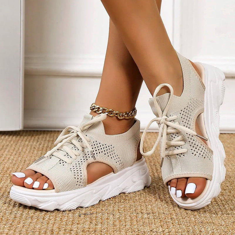 Damen Plateausandalen aus atmungsaktivem Mesh Jully