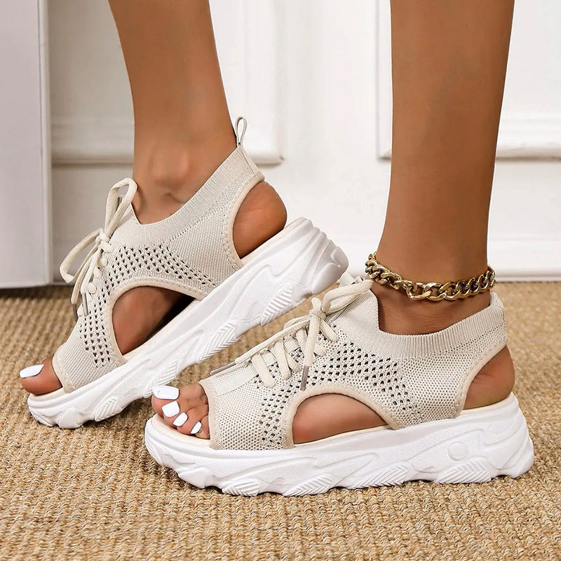 Damen Plateausandalen aus atmungsaktivem Mesh Jully