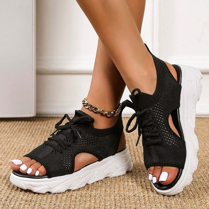 Damen Plateausandalen aus atmungsaktivem Mesh Jully