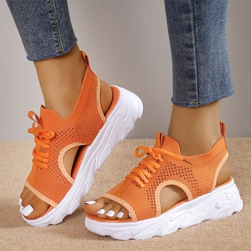 Damen Plateausandalen aus atmungsaktivem Mesh Jully