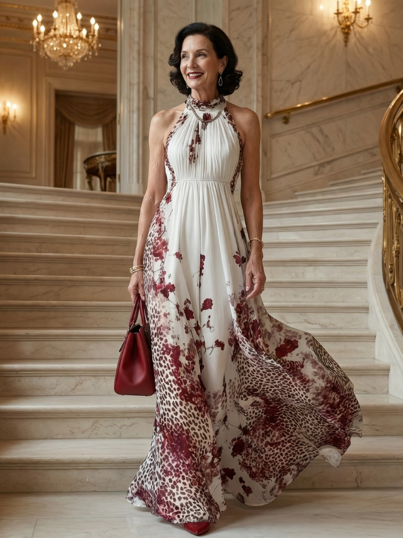 Damen Plissee-Maxikleid mit schmeichelndem Schnitt Jully