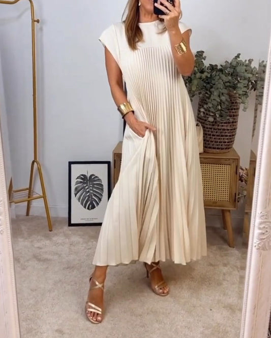 Damen Plisseekleid mit ärmellosem Design für Hochzeitsgast Jully