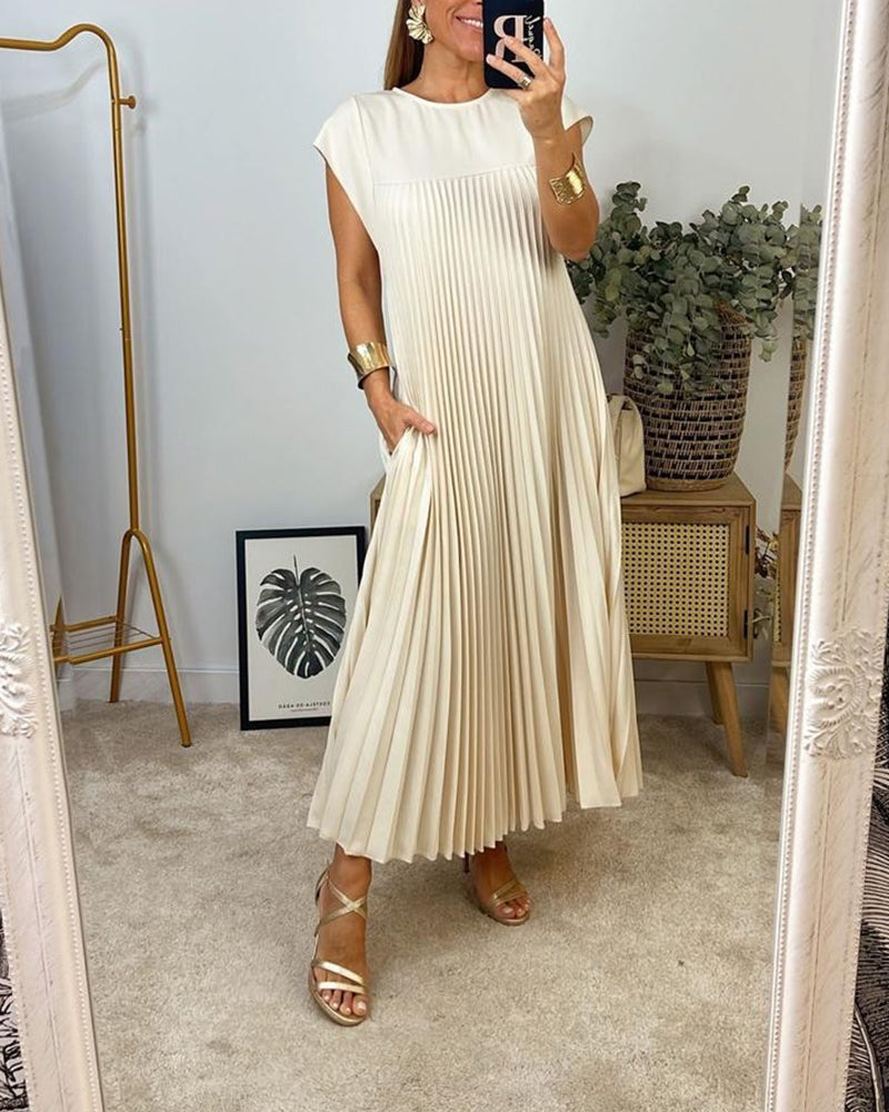 Damen Plisseekleid mit ärmellosem Design für Hochzeitsgast Jully