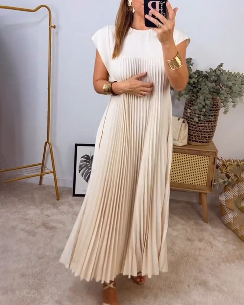 Damen Plisseekleid mit ärmellosem Design für Hochzeitsgast Jully