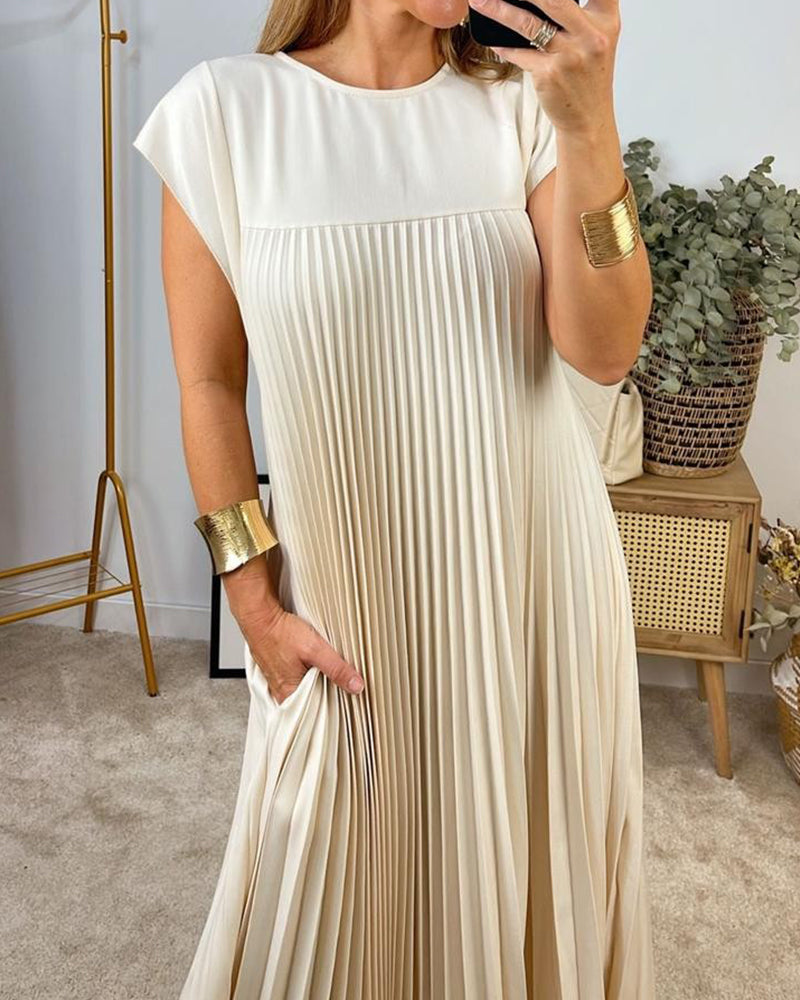 Damen Plisseekleid mit ärmellosem Design für Hochzeitsgast Jully