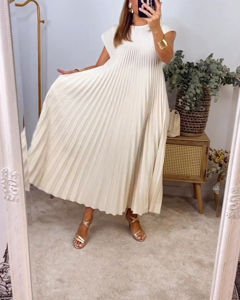 Damen Plisseekleid mit ärmellosem Design für Hochzeitsgast Jully