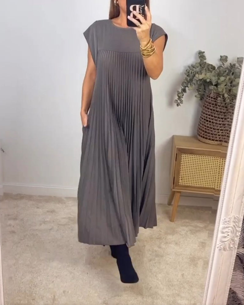Damen Plisseekleid mit ärmellosem Design für Hochzeitsgast Jully
