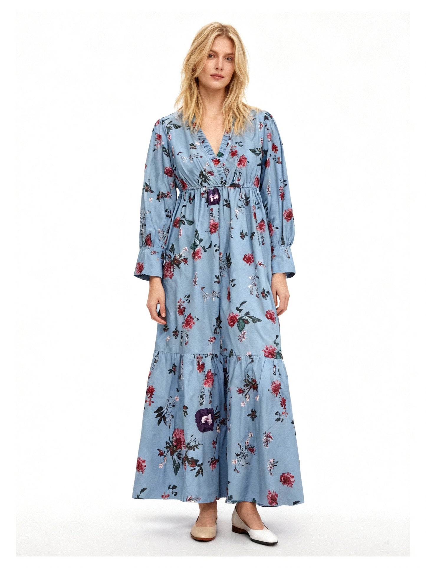 Damen Plissiertes Kleid mit langen Ärmeln in Schwarz Jully