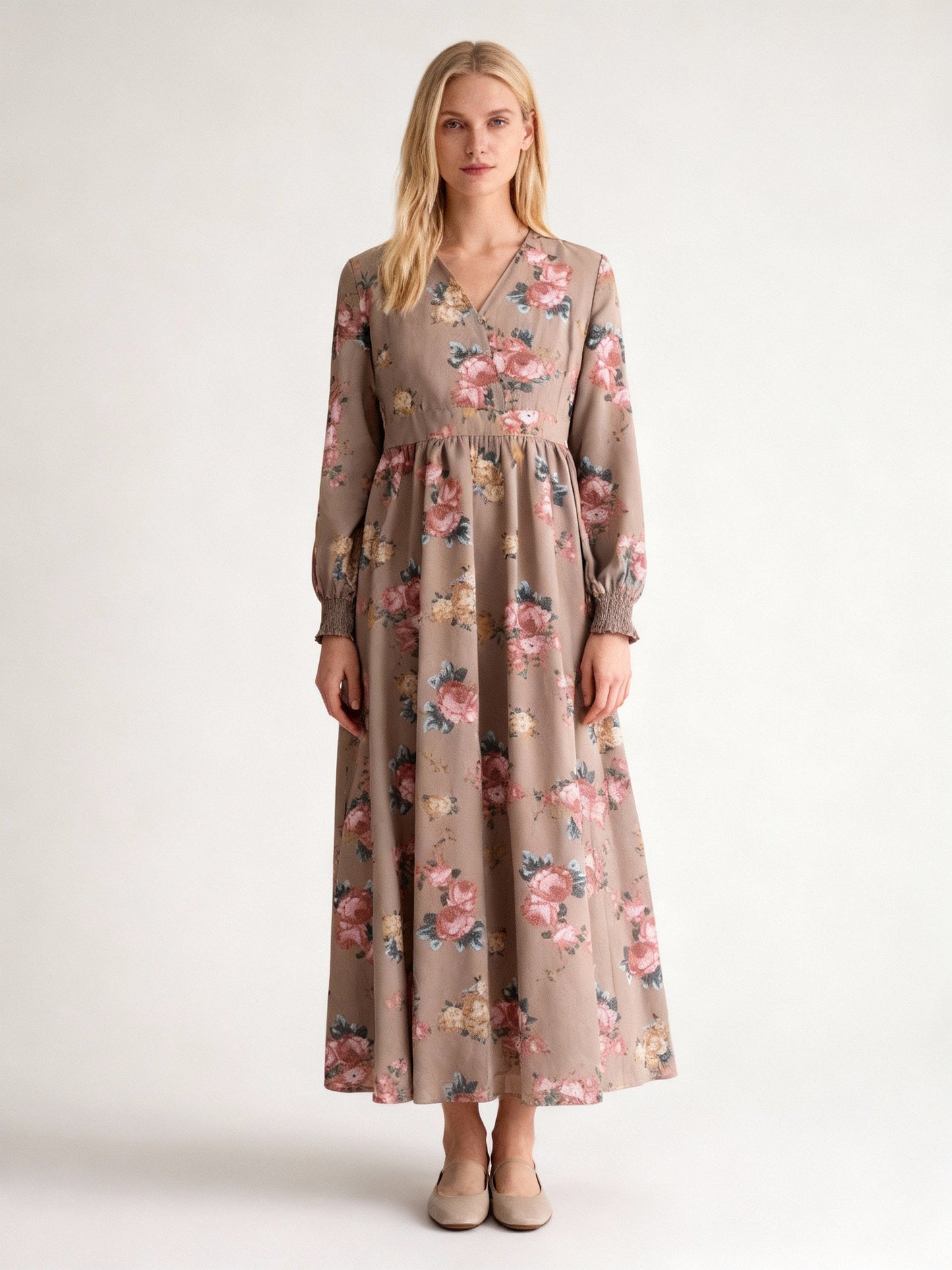 Damen Plissiertes Kleid mit langen Ärmeln in Schwarz Jully