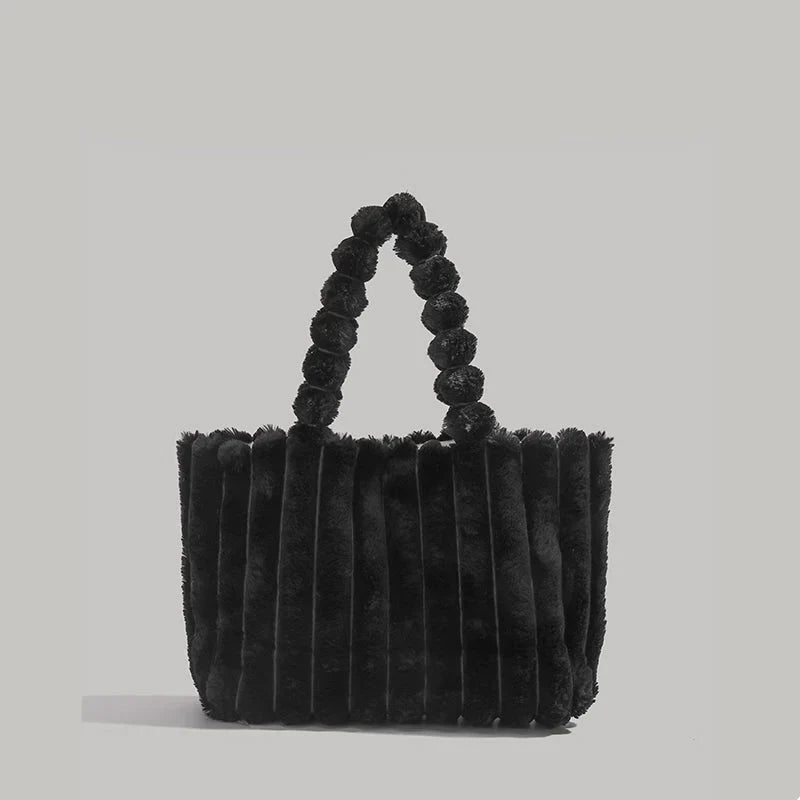 Damen Plüsch-Handtasche mit mehreren Fächern Jully