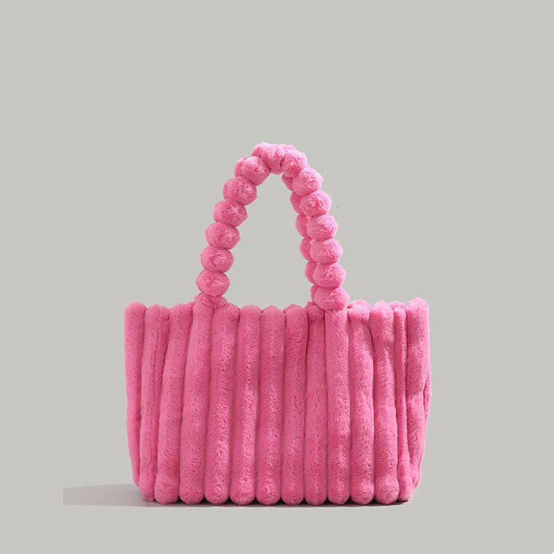 Damen Plüsch-Handtasche mit mehreren Fächern Jully