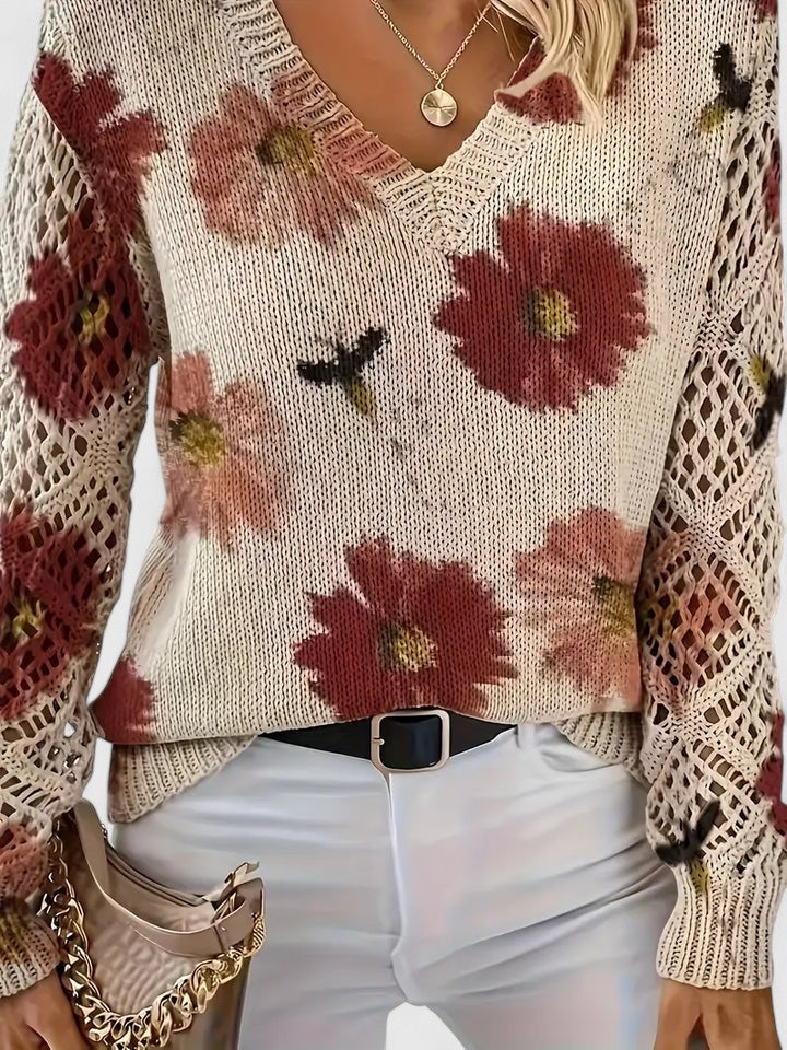 Damen Pullover aus Baumwolle mit V-Ausschnitt Jully