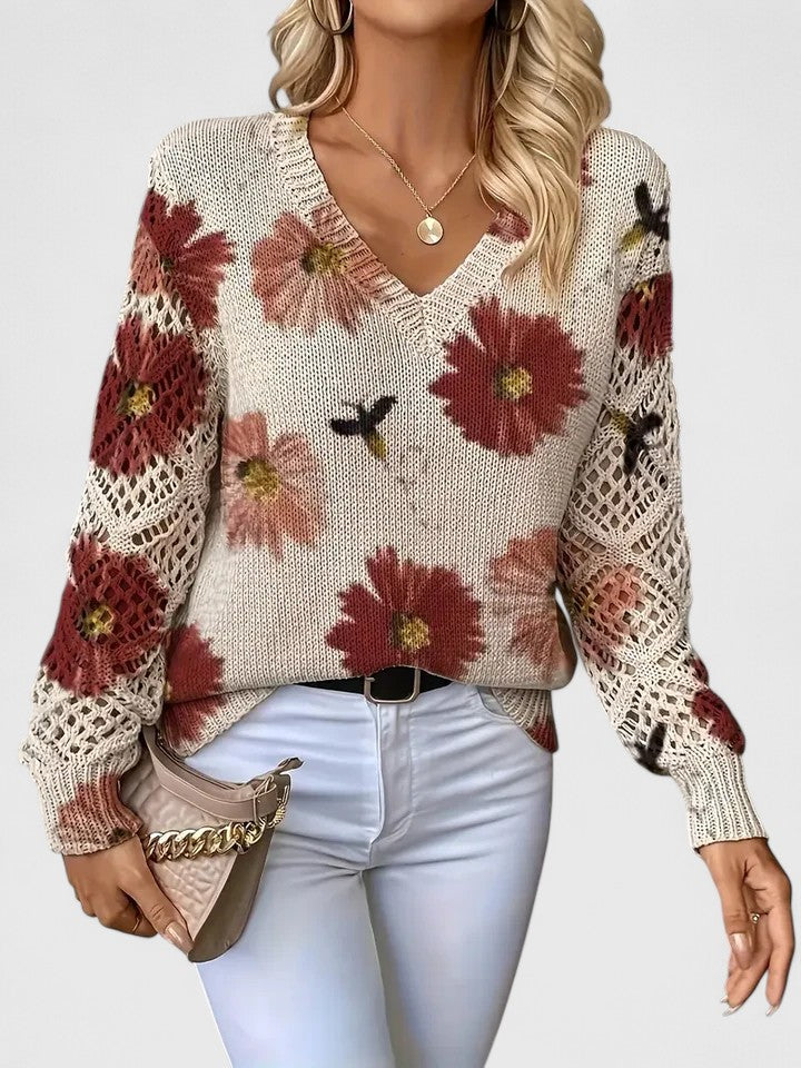 Damen Pullover aus Baumwolle mit V-Ausschnitt Jully