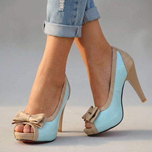 Damen Pumps Schwarz mit offenem Zehenbereich Jully