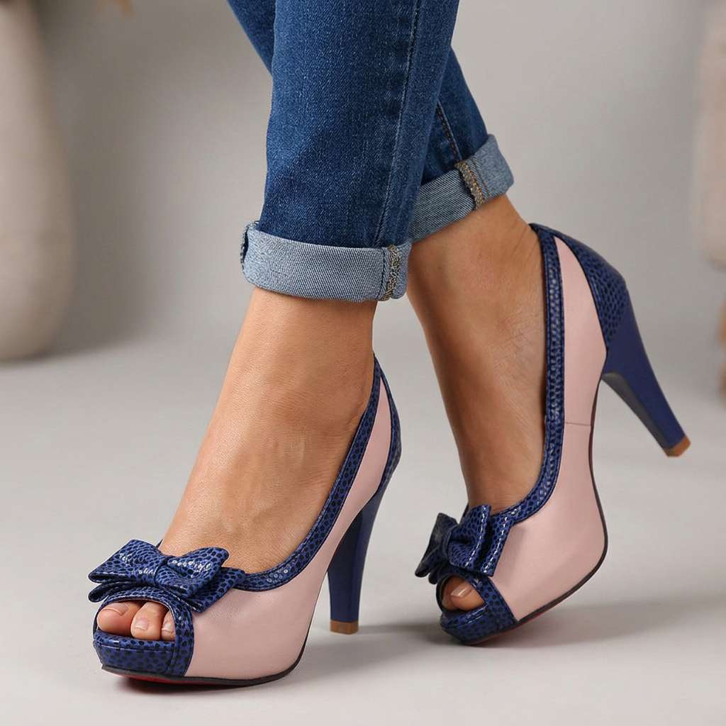 Damen Pumps Schwarz mit offenem Zehenbereich Jully