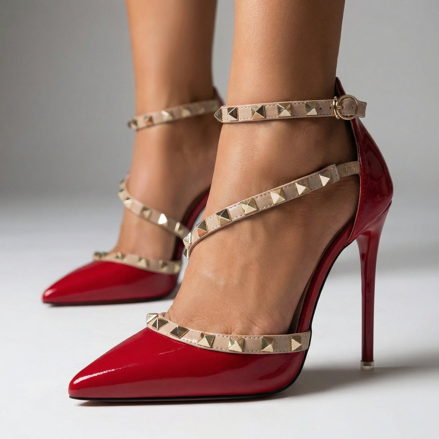 Damen Pumps mit Nieten aus veganem Leder Jully
