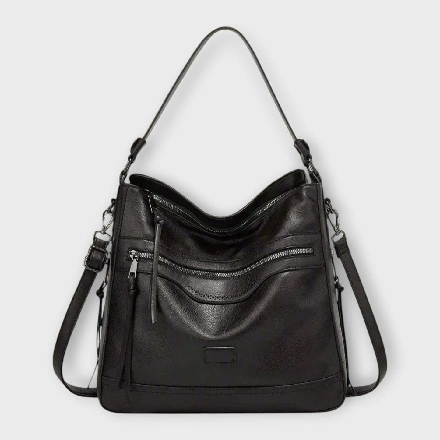 Damen Retro-Handtasche aus Leder in Braun Jully