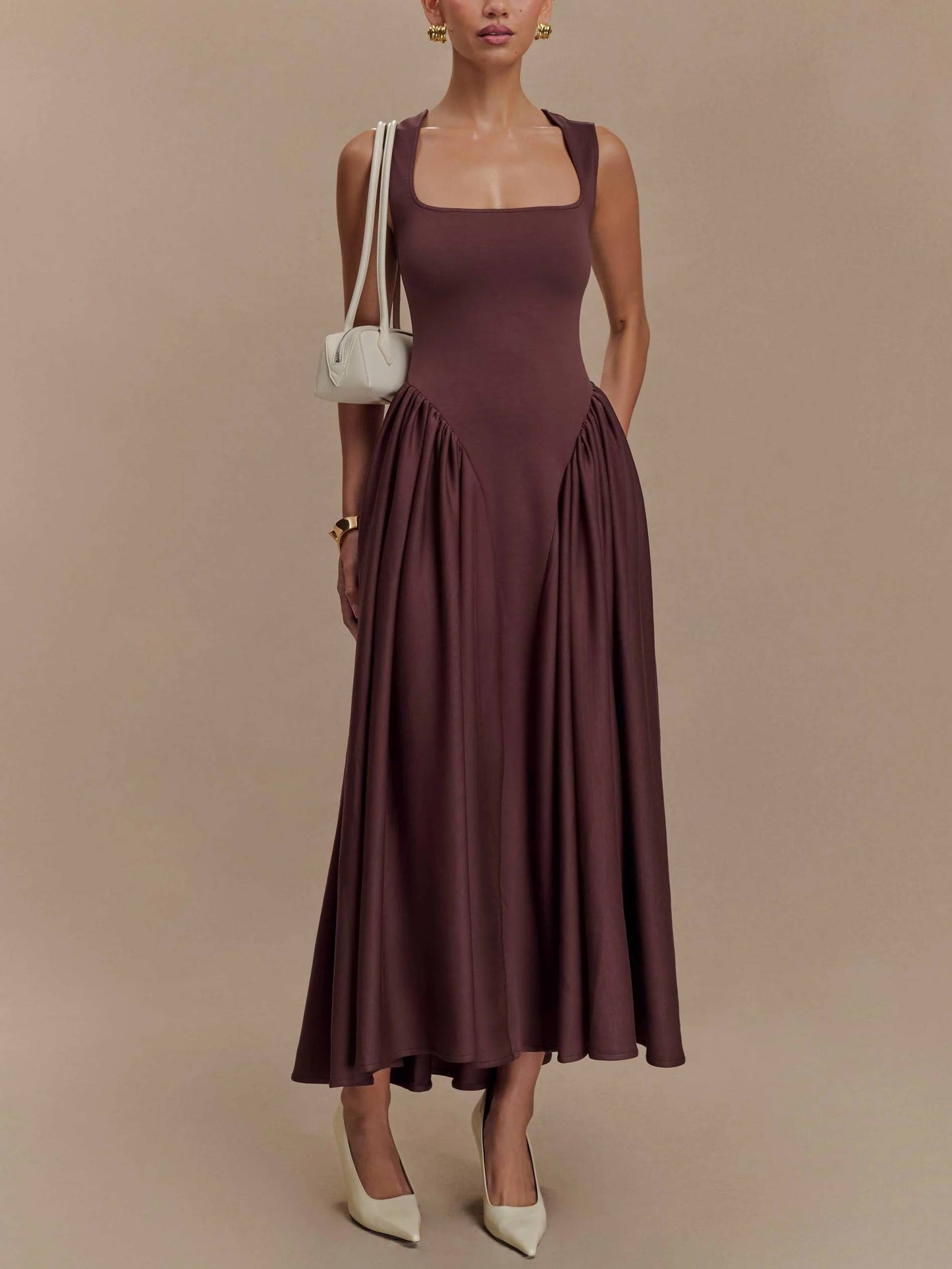 Damen Retro-Kleid mit quadratischem Ausschnitt Jully