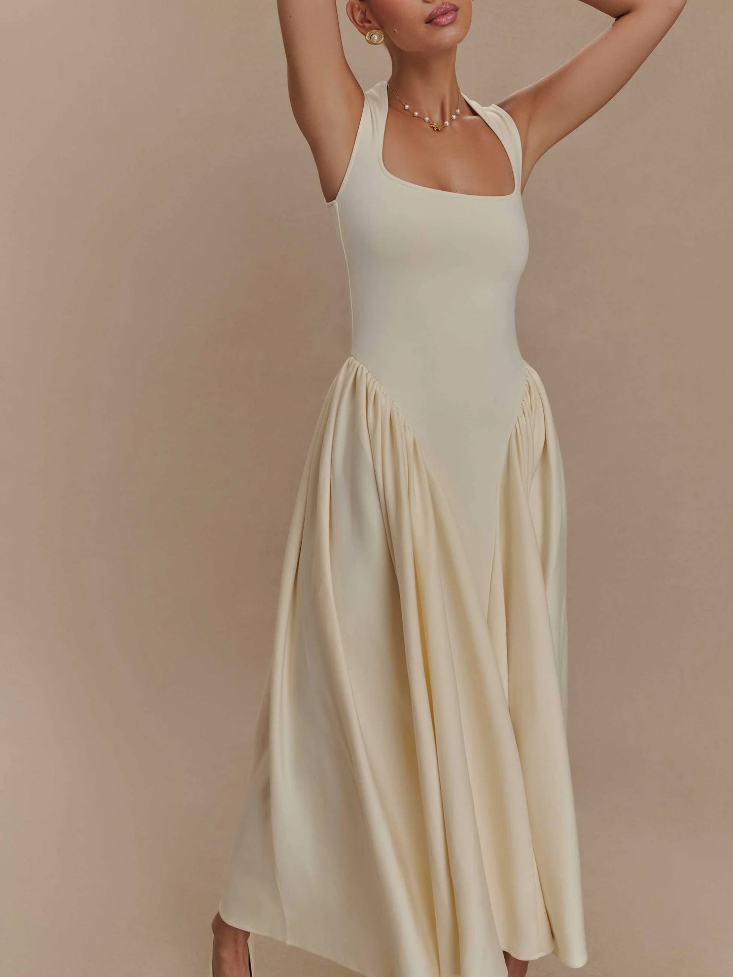 Damen Retro-Kleid mit quadratischem Ausschnitt Jully