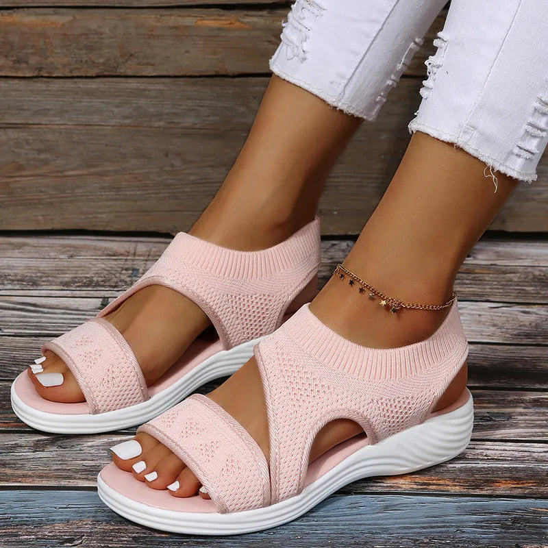 Damen Sandalen aus Netzgewebe mit Offener Zehe Jully