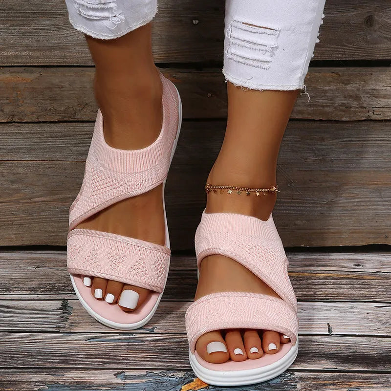Damen Sandalen aus Netzgewebe mit Offener Zehe Jully
