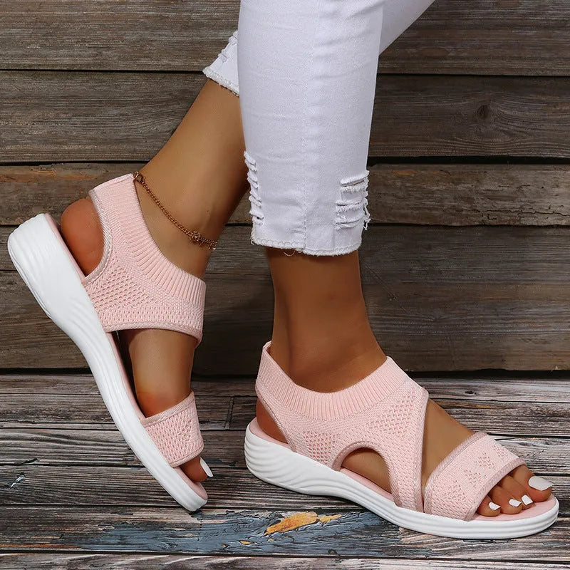 Damen Sandalen aus Netzgewebe mit Offener Zehe Jully
