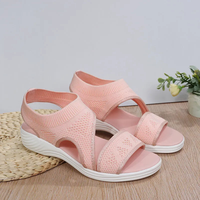 Damen Sandalen aus Netzgewebe mit Offener Zehe Jully