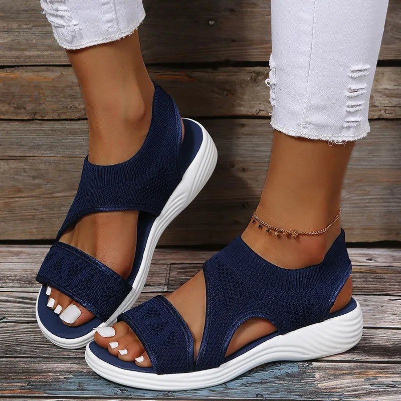 Damen Sandalen aus Netzgewebe mit Offener Zehe Jully