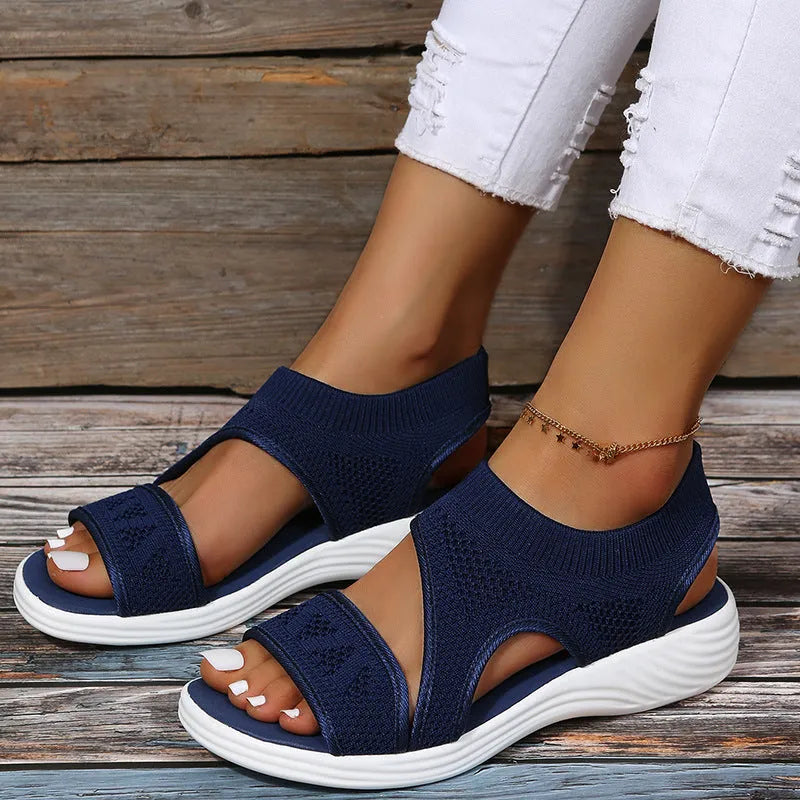 Damen Sandalen aus Netzgewebe mit Offener Zehe Jully