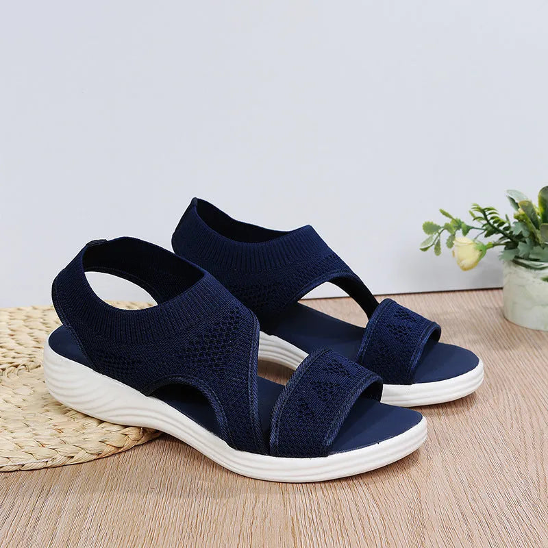 Damen Sandalen aus Netzgewebe mit Offener Zehe Jully