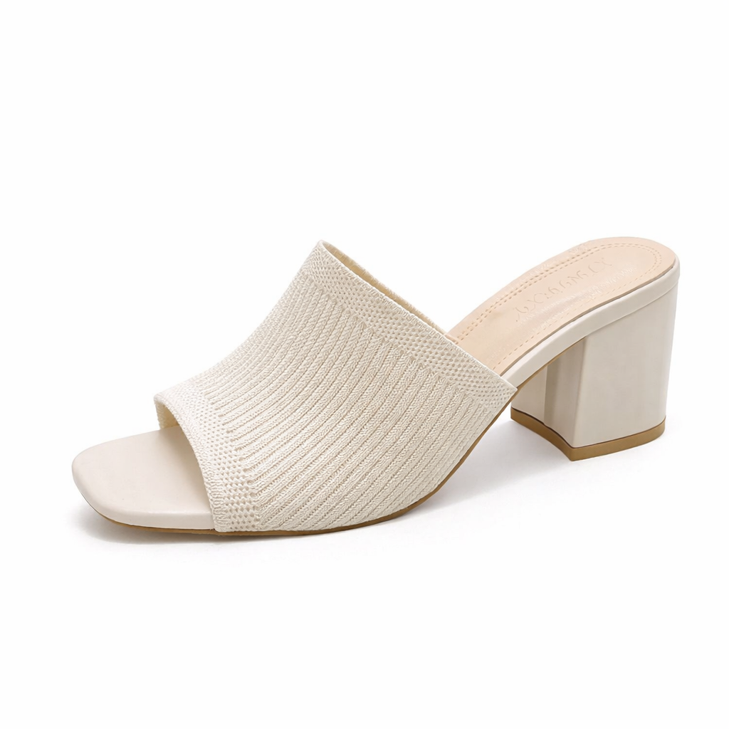 Damen Sandalen mit Blockabsatz aus Baumwolle Jully