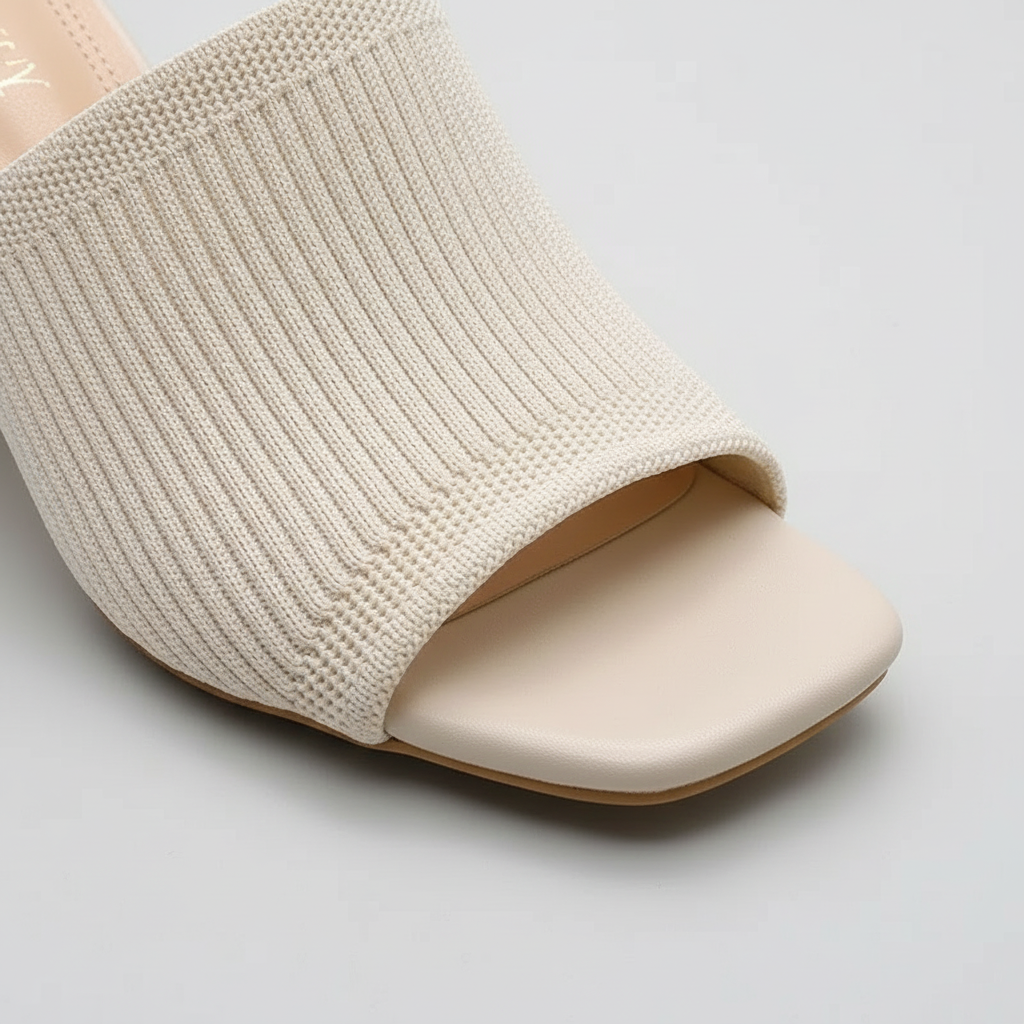 Damen Sandalen mit Blockabsatz aus Baumwolle Jully