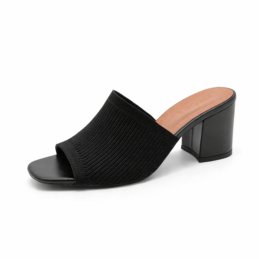 Damen Sandalen mit Blockabsatz aus Baumwolle Jully