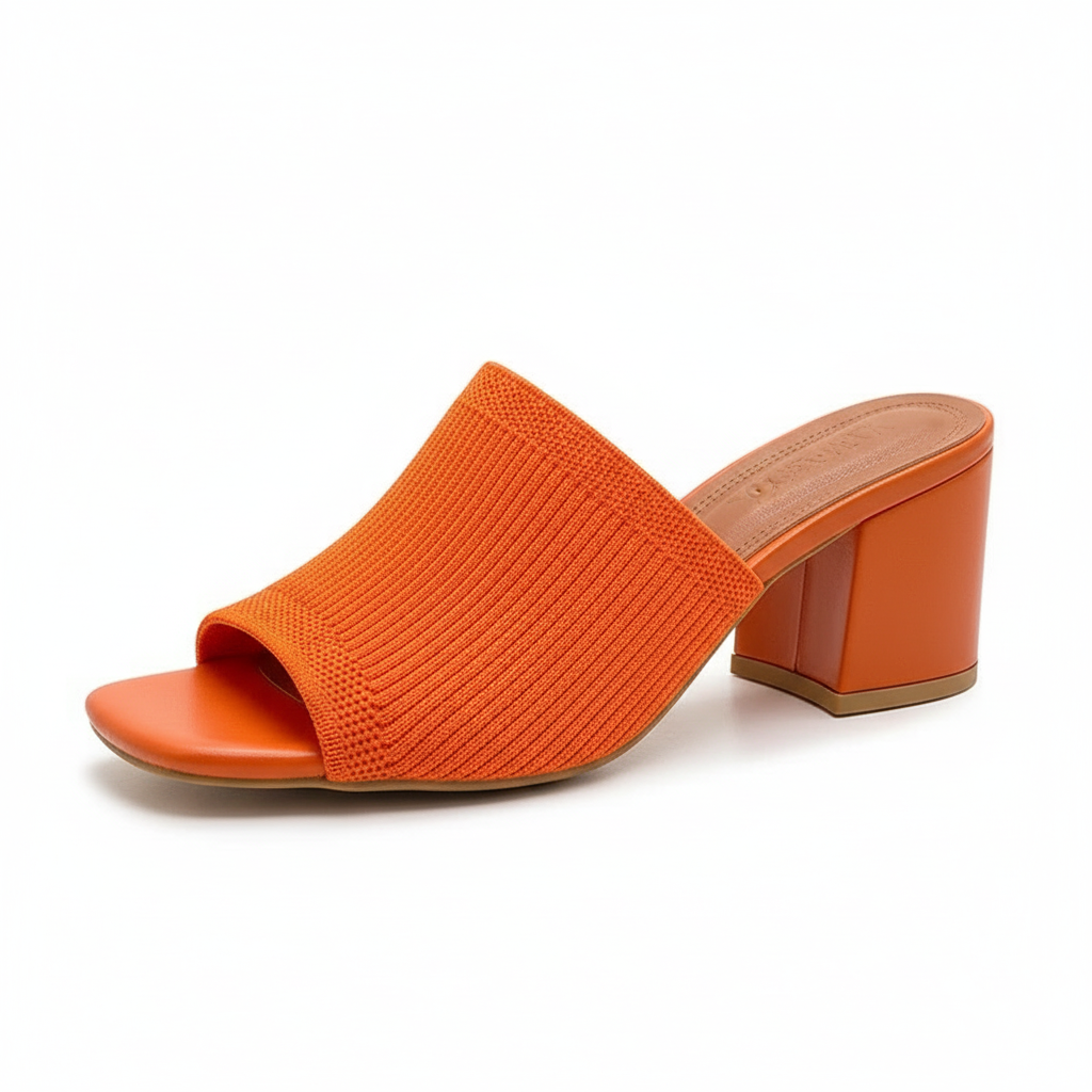 Damen Sandalen mit Blockabsatz aus Baumwolle Jully