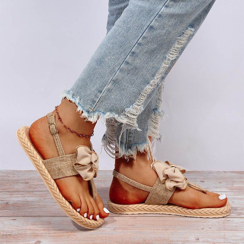 Damen Sandalen mit Fliege aus Canvas Jully